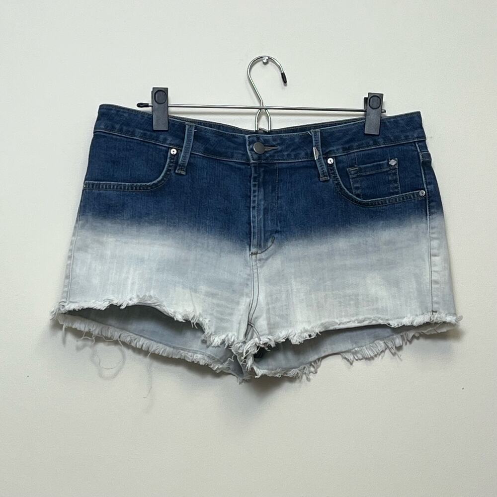 Harley Davidson Two Tone Baddie Jean Cut Off Shorts Size 30